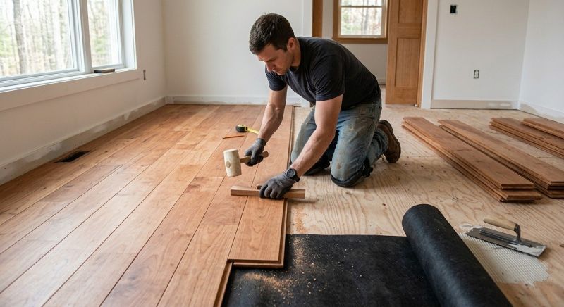 Cherry Floor Installation in Fort Lee, NJ