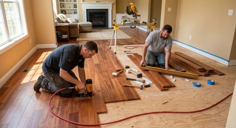 Cherry Floor Installation in Hewlett, NY