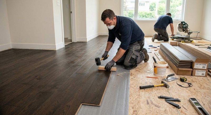 Dark Wood Floor Installation in Westchester County, NY
