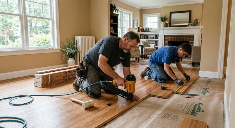 Oak Floor Installation in New Canaan, CT